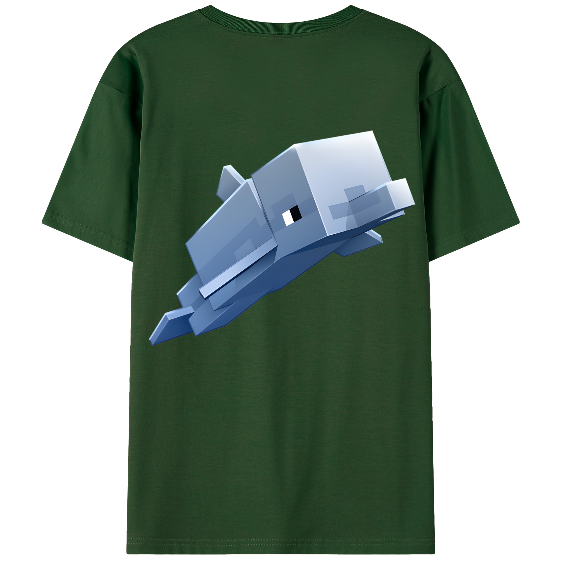 （画像用） マインクラフト ブロックの世界 Minecraft MC Block world 綿100％半袖Tシャツ（背面プリント）